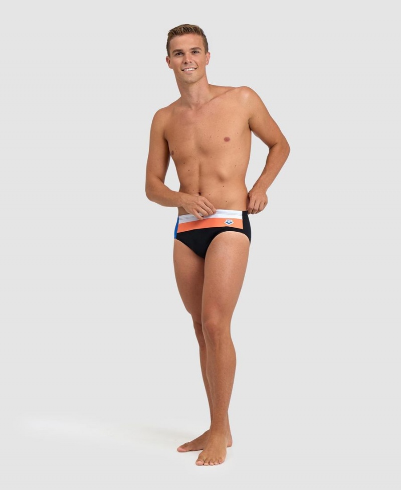 Arena Icons Panels Schwimmhose Schwarz Weiß Orange | TVP19J-172