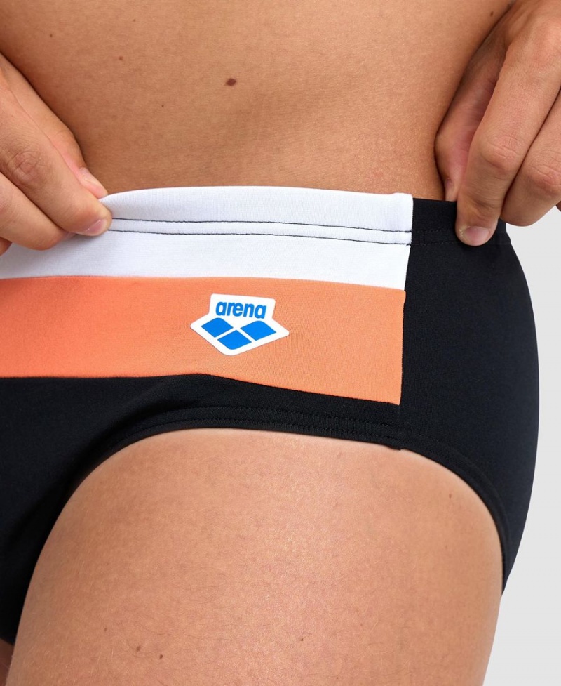 Arena Icons Panels Schwimmhose Schwarz Weiß Orange | TVP19J-172