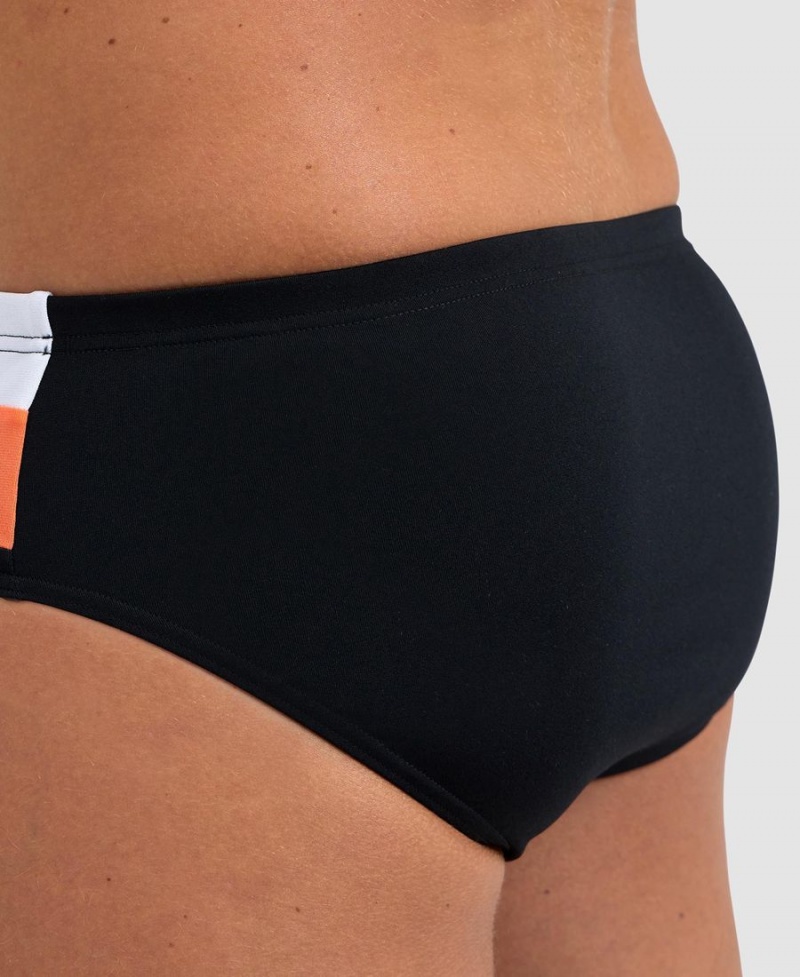 Arena Icons Panels Schwimmhose Schwarz Weiß Orange | TVP19J-172