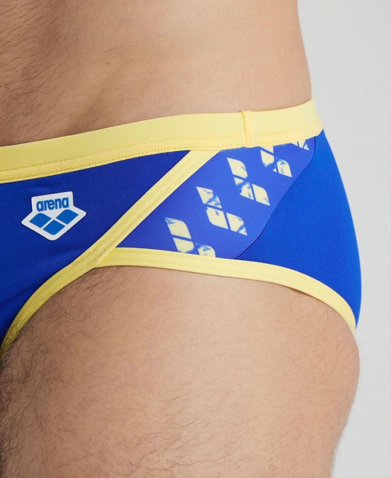 Arena Icons Schwimmhose Blau Gelb | NJI18C-403