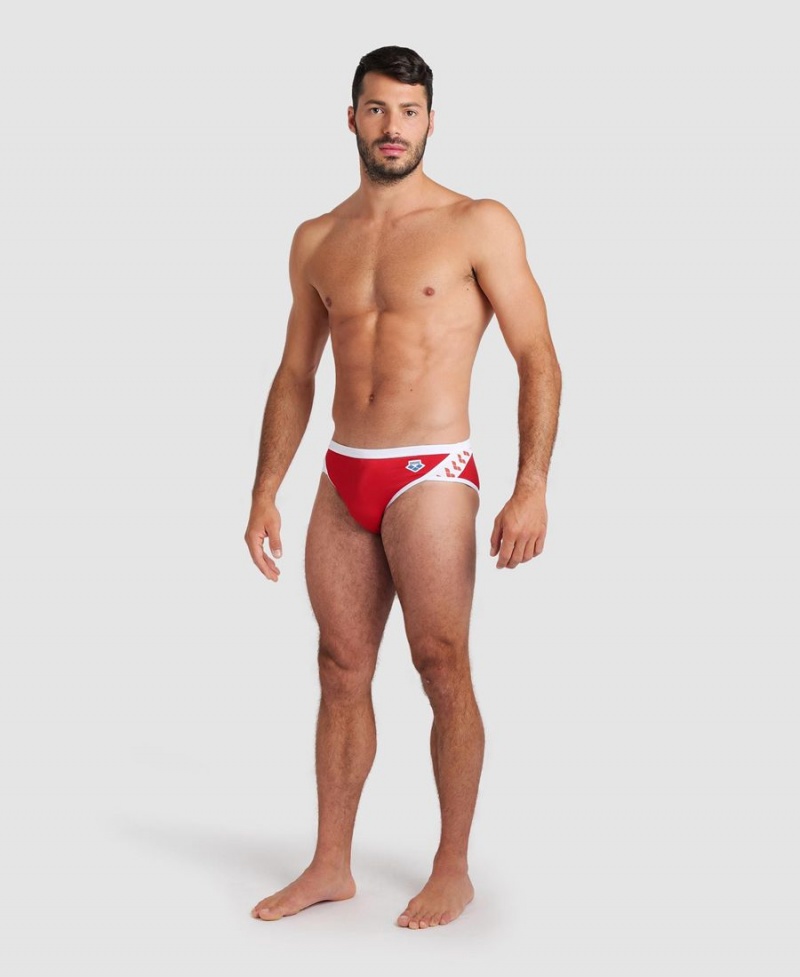 Arena Icons Schwimmhose Rot Weiß | QOP45X-177