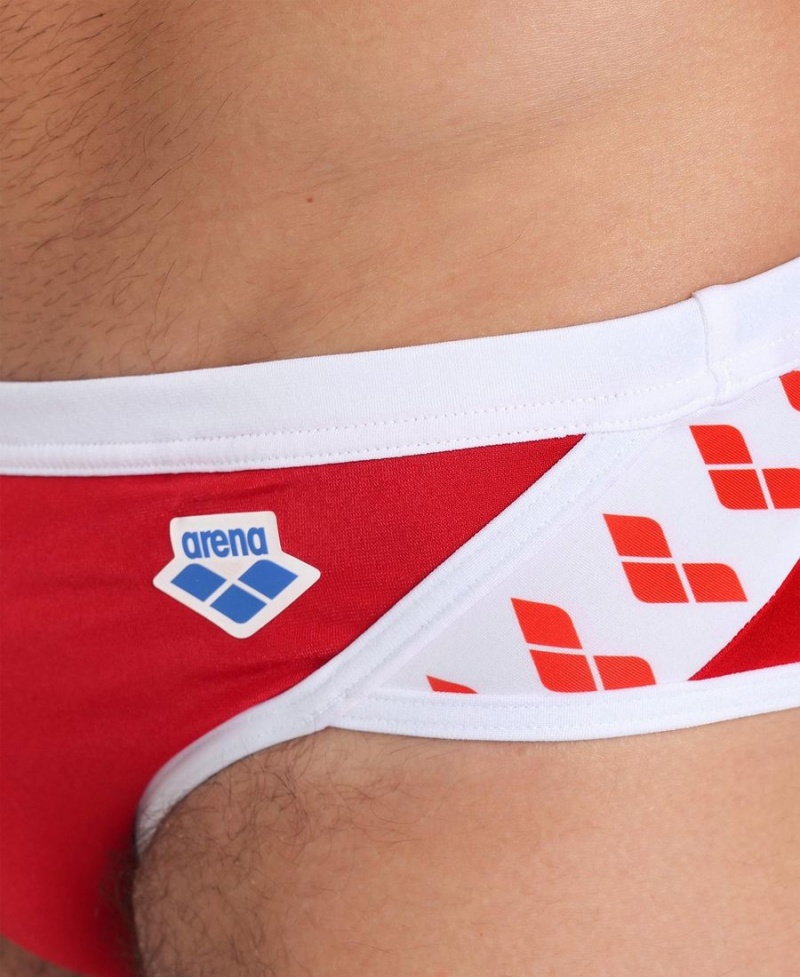 Arena Icons Schwimmhose Rot Weiß | QOP45X-177