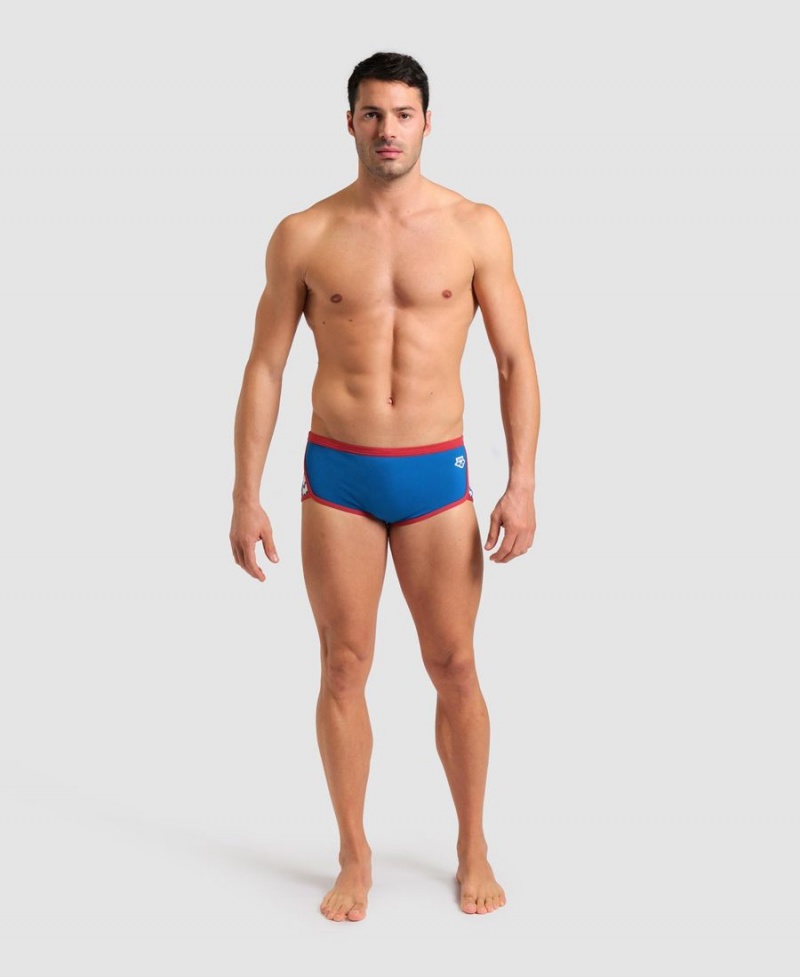 Arena Icons Solid Low Taille Schwimmhose Blau Rot | OEP22Y-306