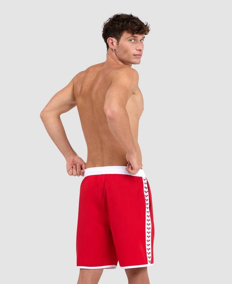 Arena Icons Team Stripe Bermuda Kurze Hose Rot Weiß | MIF01Y-709