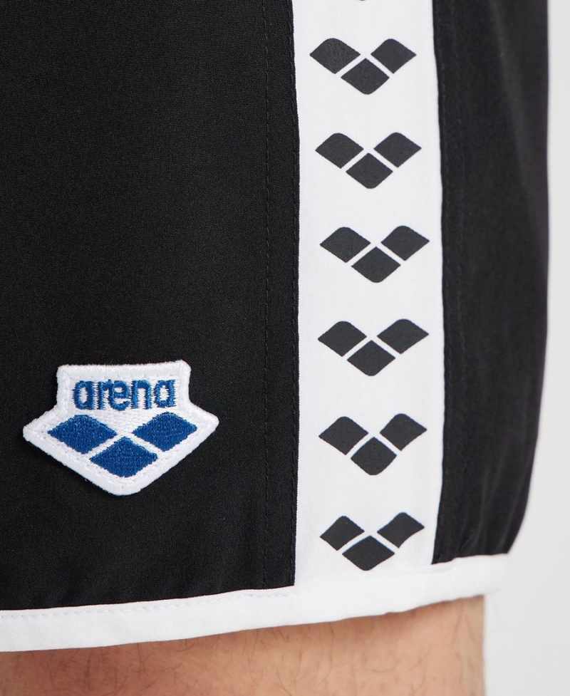 Arena Icons Team Stripe Bermuda Kurze Hose Schwarz Weiß | MAM74A-577