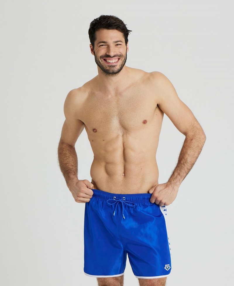 Arena Icons Team Stripe Kurze Hose Blau Weiß | CUN57B-927