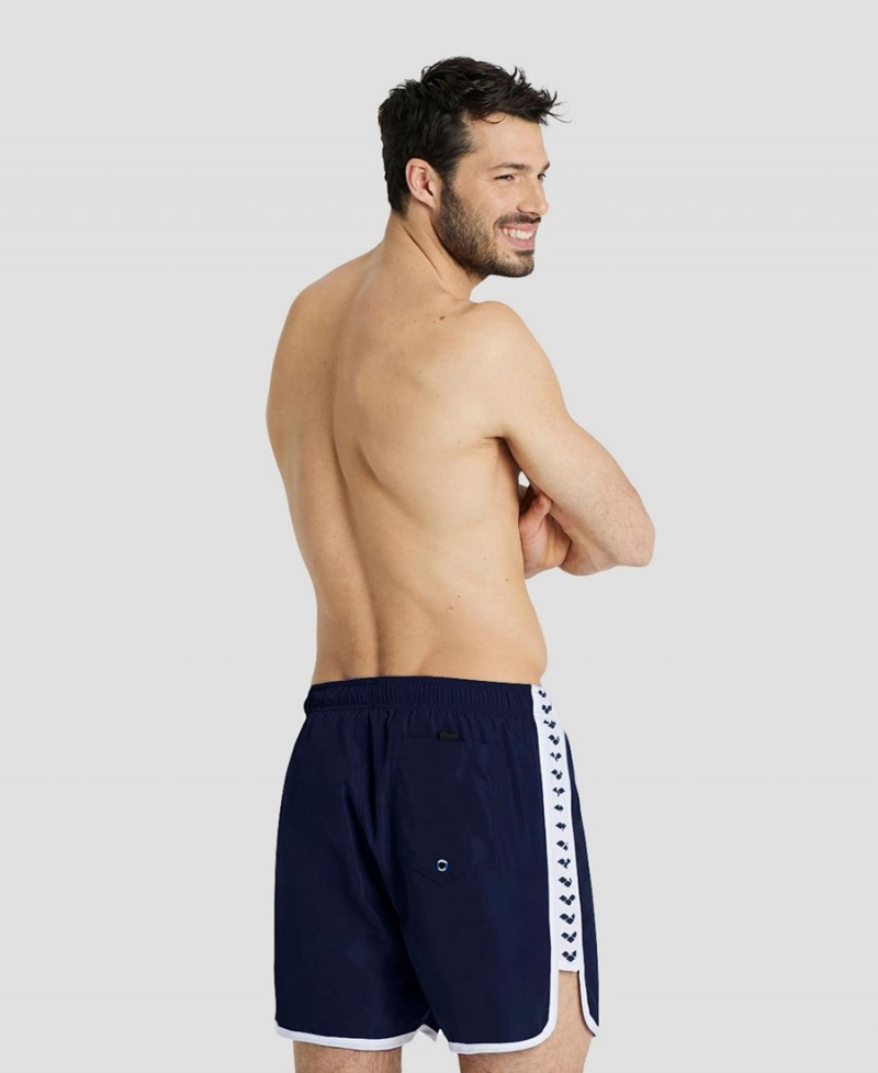 Arena Icons Team Stripe Kurze Hose Navy Weiß | UQK63E-140