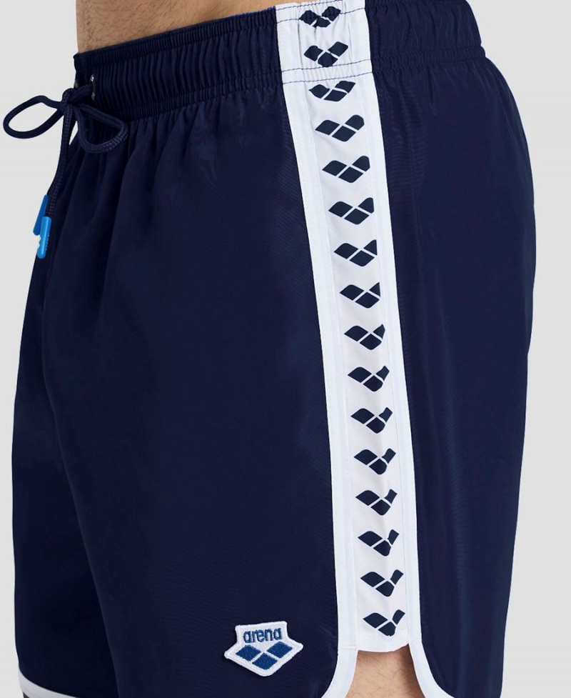 Arena Icons Team Stripe Kurze Hose Navy Weiß | UQK63E-140