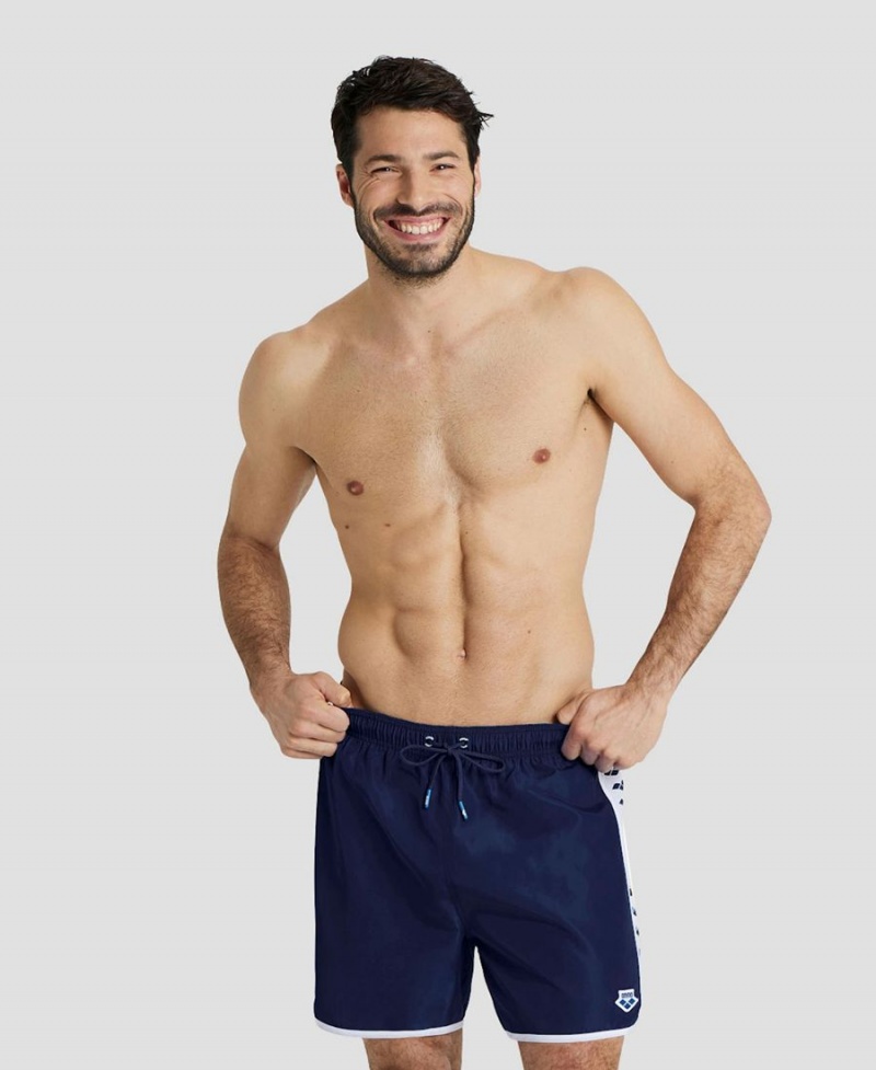 Arena Icons Team Stripe Kurze Hose Navy Weiß | UQK63E-140