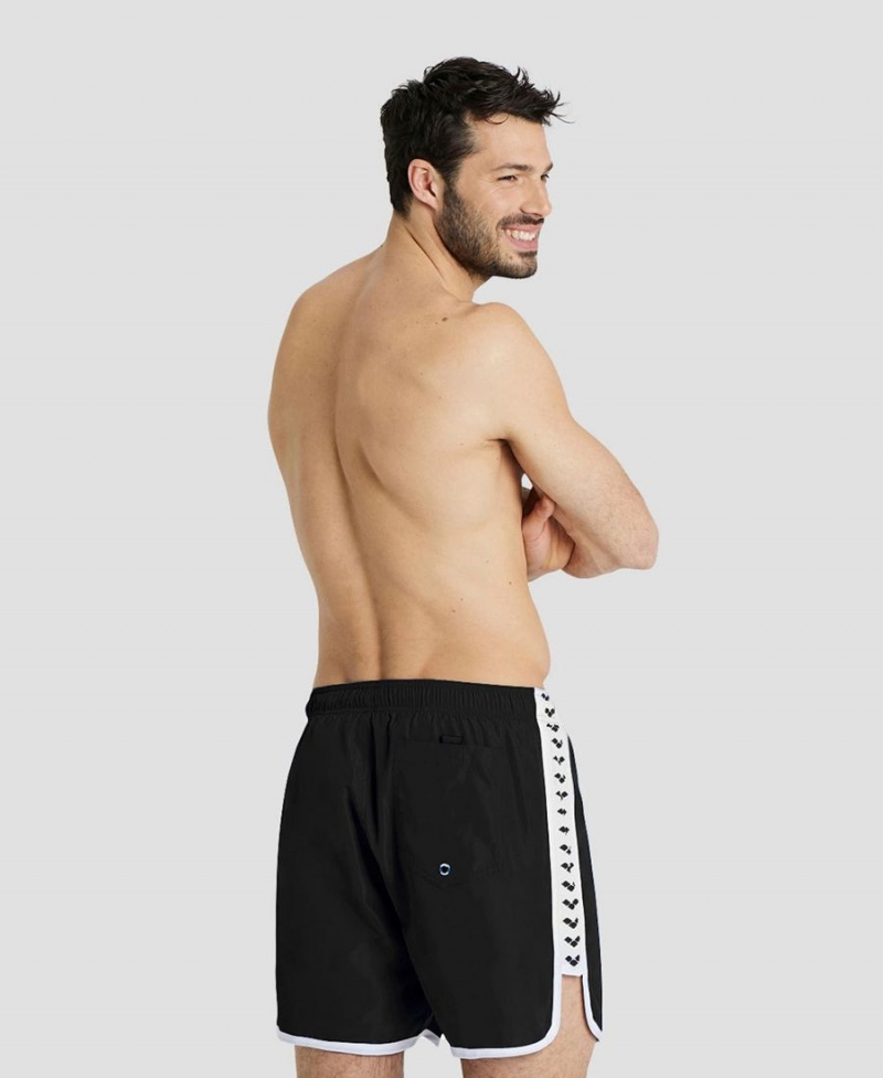 Arena Icons Team Stripe Kurze Hose Schwarz Weiß | RSN20R-198