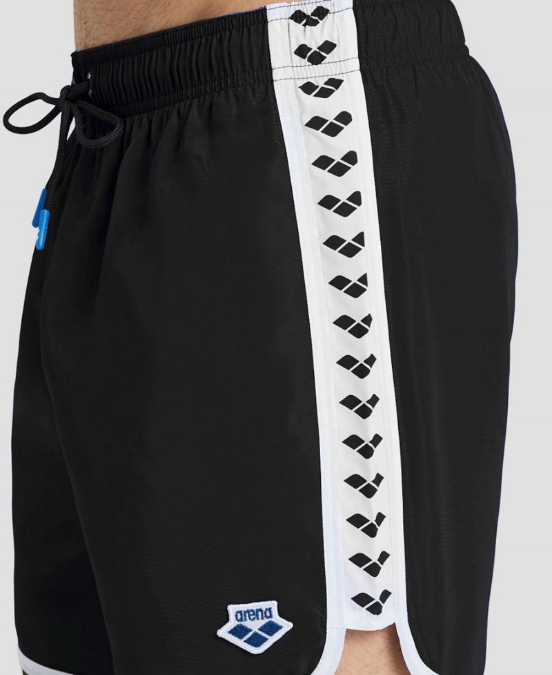 Arena Icons Team Stripe Kurze Hose Schwarz Weiß | RSN20R-198