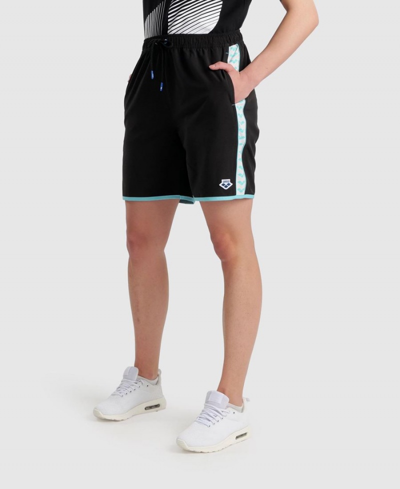 Arena Icons Teamstripe Bermuda Kurze Hose Schwarz Weiß | LJC69W-988