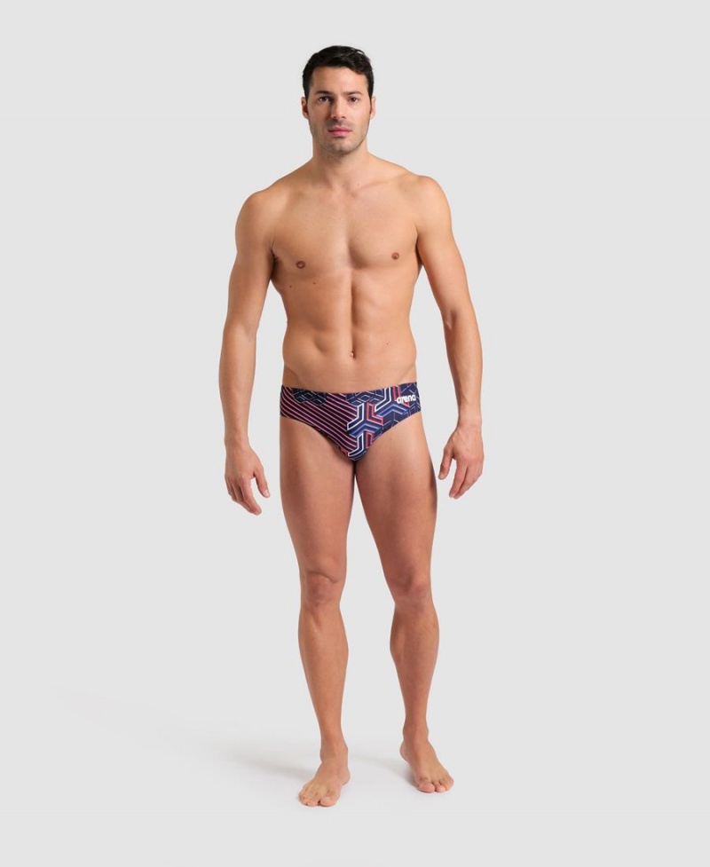 Arena Kikko Pro Schwimmhose Rot Weiß Blau | LEJ89Y-831