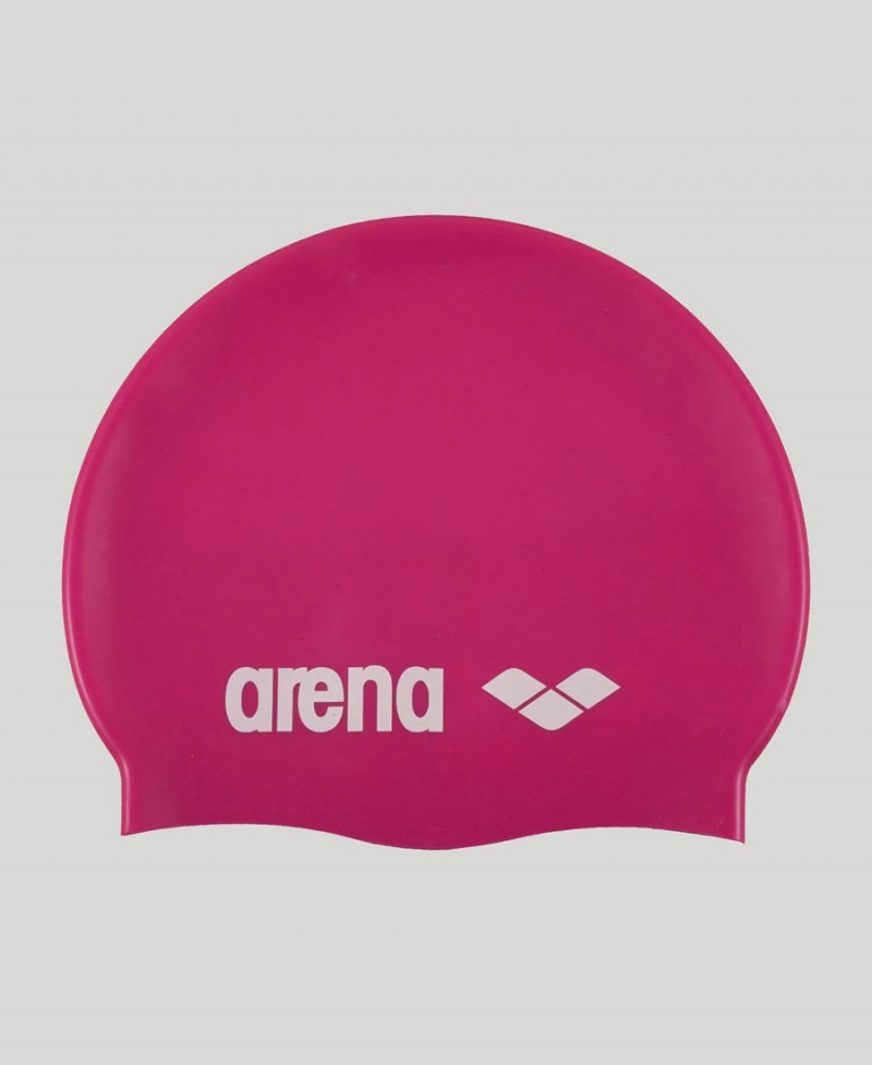 Arena Klassische Silikon Badekappe Rosa Weiß | UXV06X-369