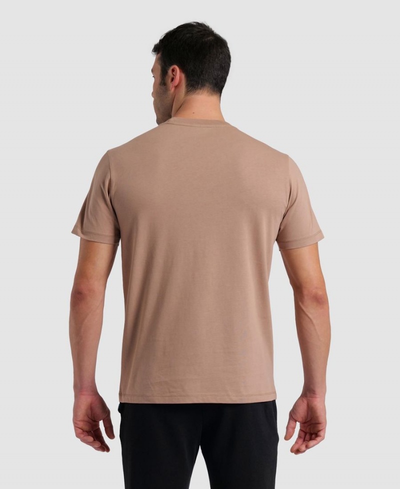 Arena Logo Baumwoll T-Shirt Khaki | FMS24M-865