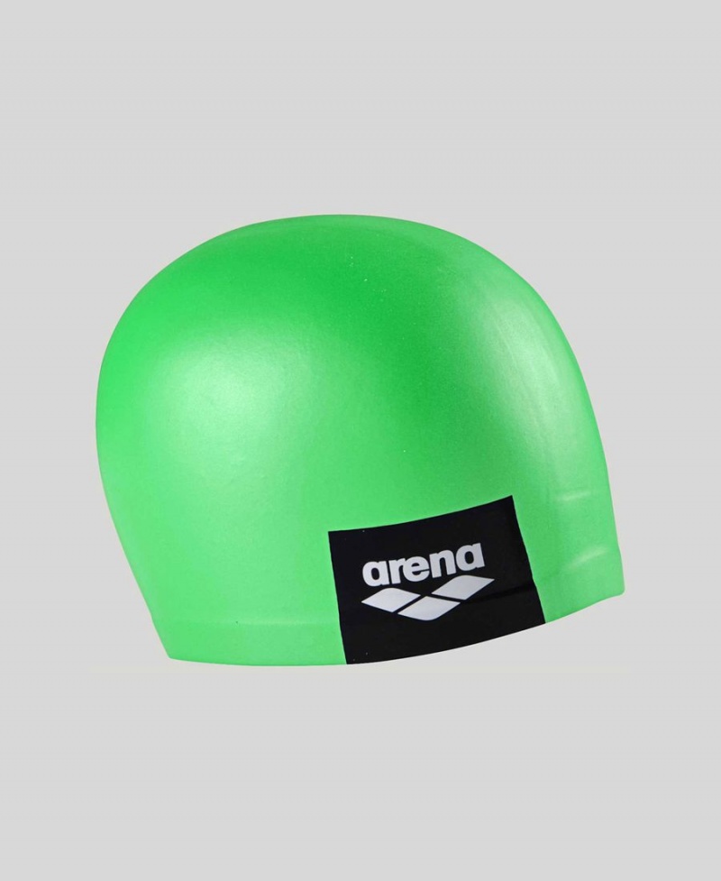 Arena Logo Moulded Silikon Badekappe Grün | OES99O-794