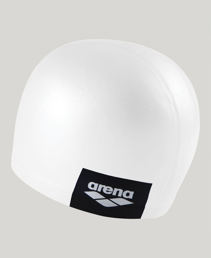 Arena Logo Moulded Silikon Badekappe Weiß | QGT54E-435