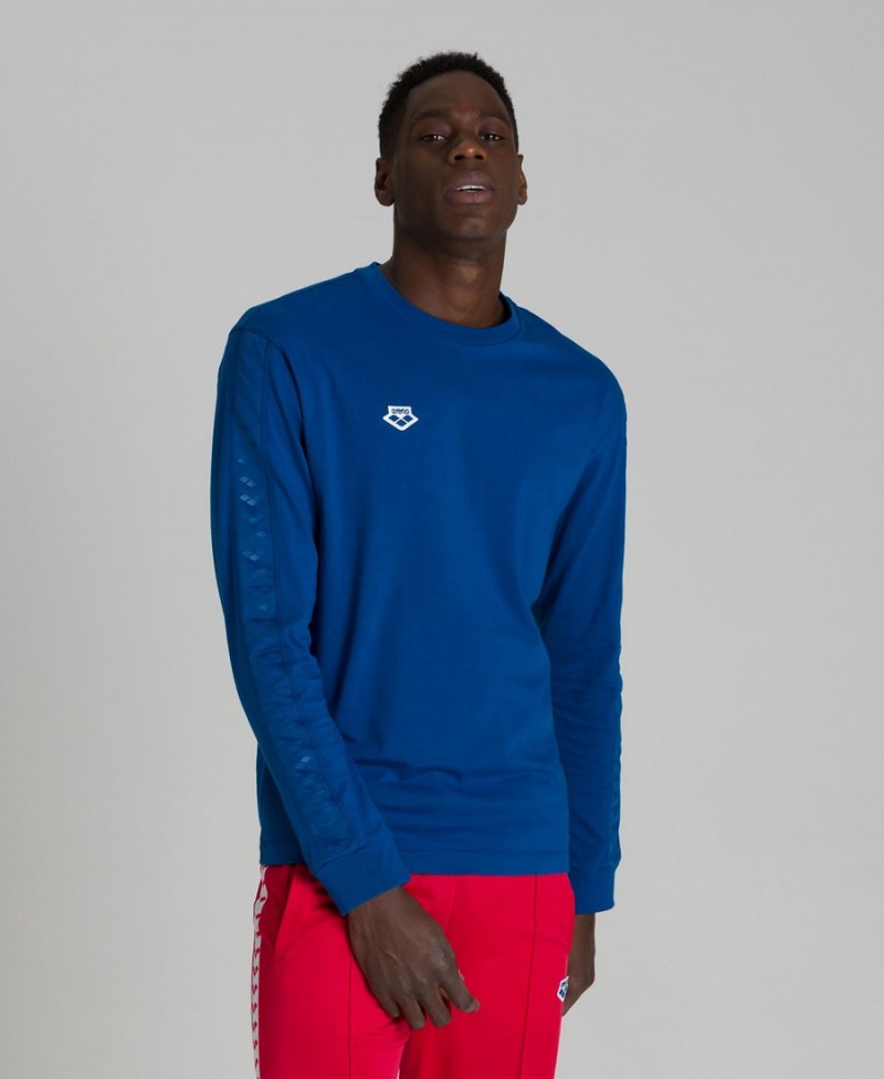 Arena Long Sleeve Team T-Shirt Blau | XET18S-641