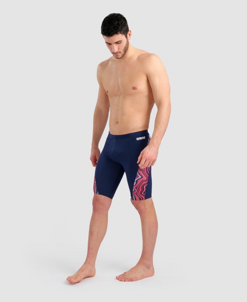 Arena Marbled Jammer Navy Rot Mehrfarbig | SII44I-746