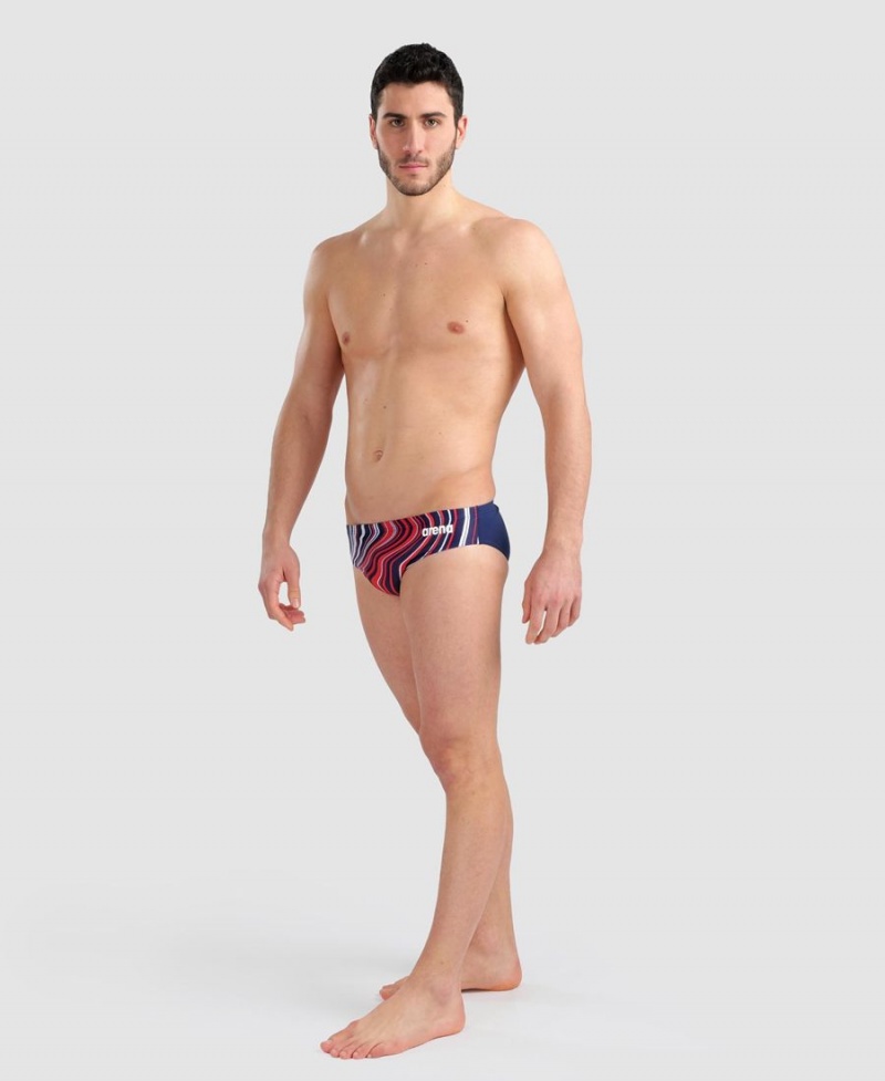 Arena Marbled Schwimmhose Navy Rot Mehrfarbig | KTF87M-813