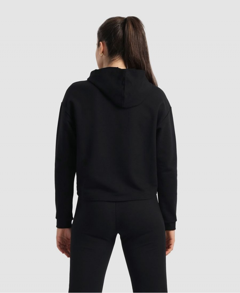 Arena Mit Kapuze Fleece Sweatshirt Schwarz | CFN63W-166