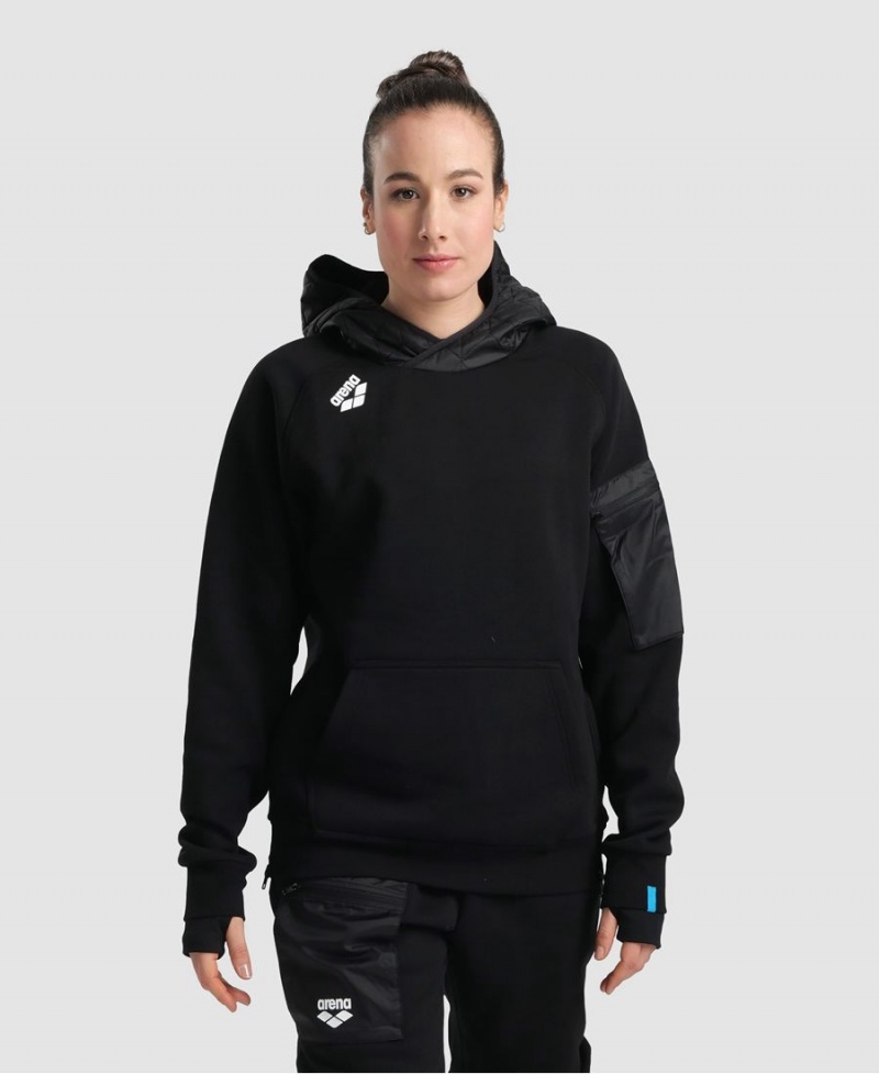 Arena Mit Kapuze Tech Sweatshirt Schwarz | DWK39X-948