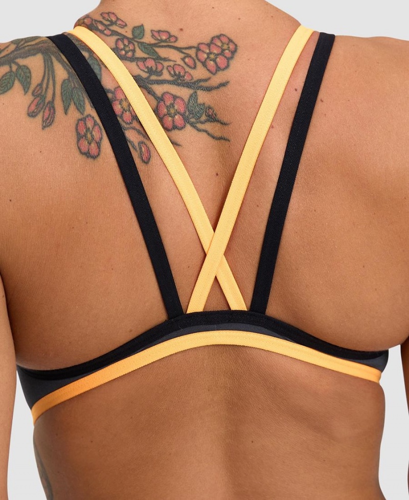 Arena One Double Cross Back Badeanzug Grau Orange | HJP26N-582