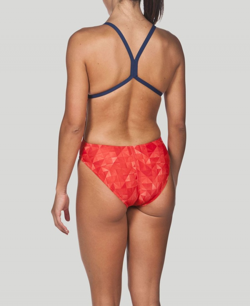 Arena Origami Light Tech Back Badeanzug Rot Navy | BUW95E-075