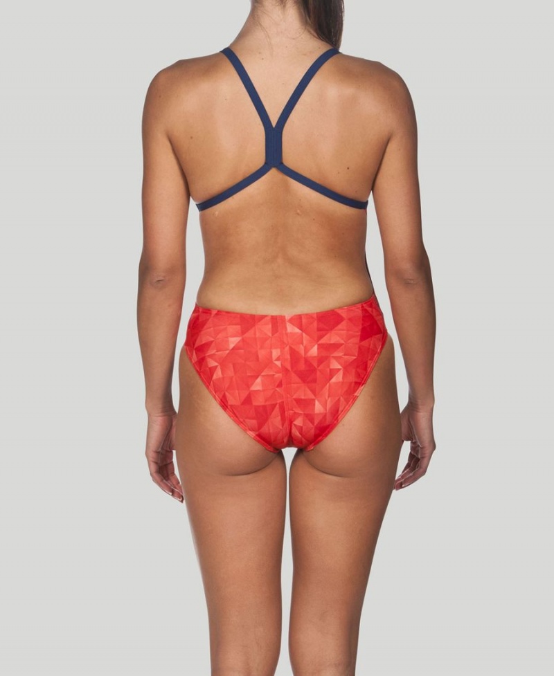 Arena Origami Light Tech Back Badeanzug Rot Navy | BUW95E-075