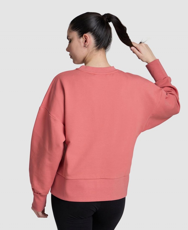 Arena Oversized Crew Neck Sweatshirt Rot | HJU49V-976