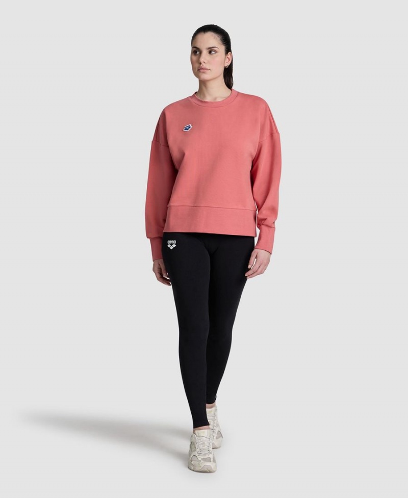 Arena Oversized Crew Neck Sweatshirt Rot | HJU49V-976