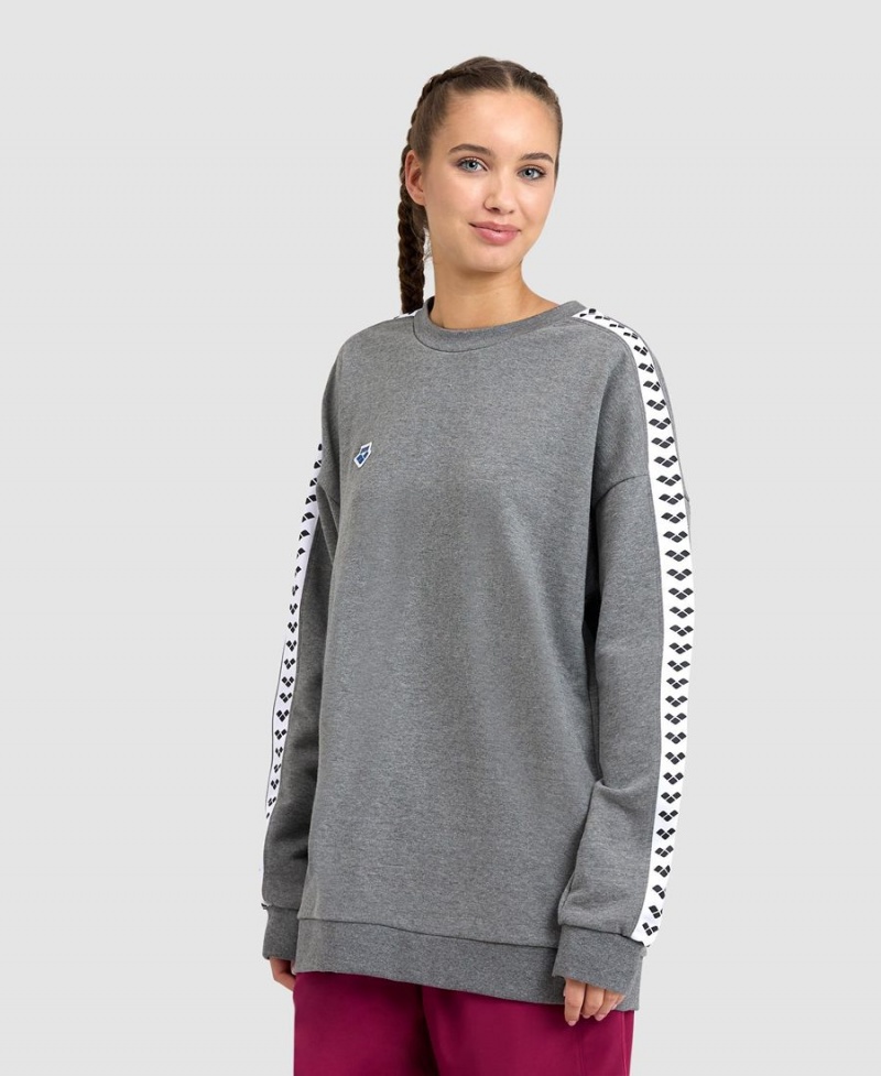 Arena Oversized Team Sweatshirt Grau Weiß | MEK03Z-713