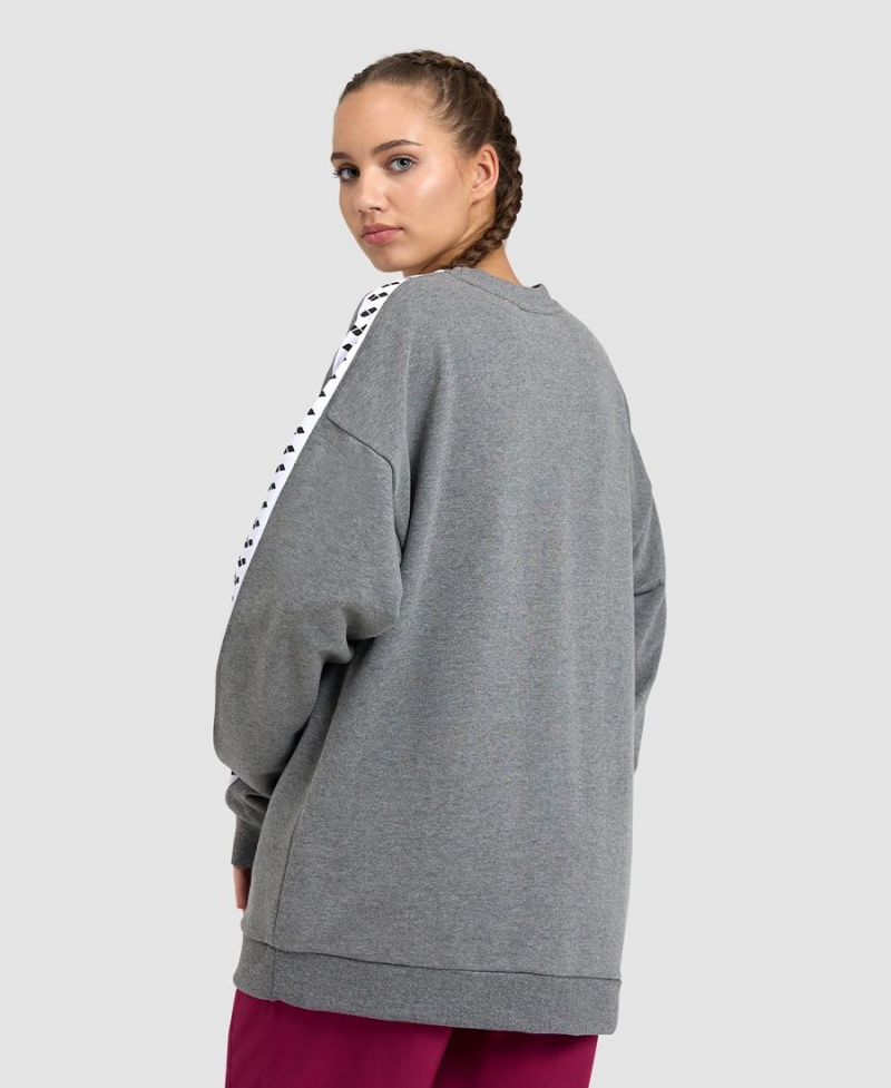 Arena Oversized Team Sweatshirt Grau Weiß | MEK03Z-713