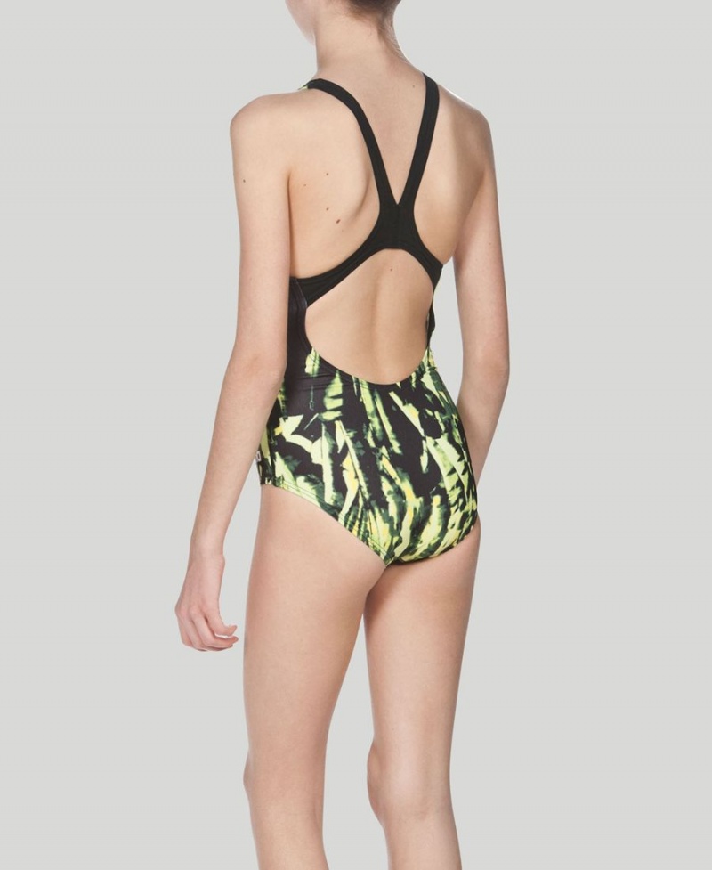 Arena Painted Youth Swim Pro Back Badeanzug Grün | NYR03Q-811