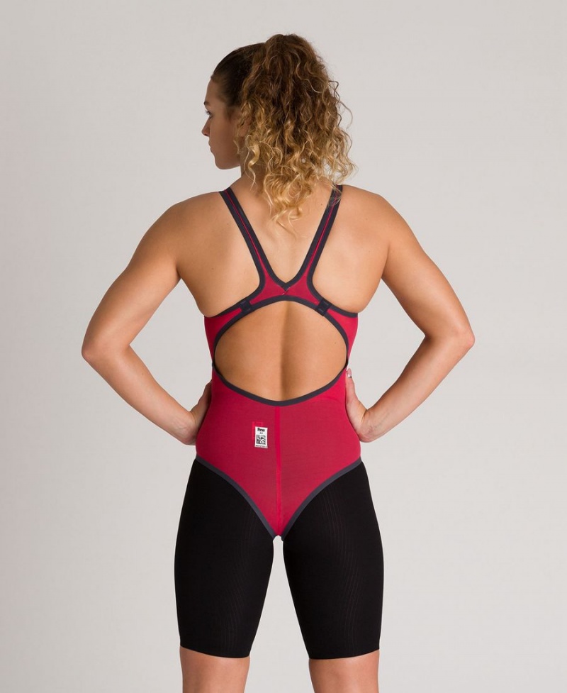 Arena Powerskin Carbon Duo Top Open Back Wettkampfanzug Rot | GCF48L-731