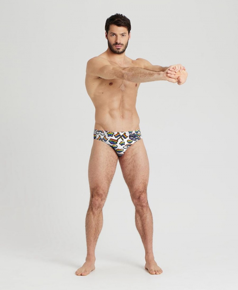 Arena Pride Print of the Month Schwimmhose Weiß Mehrfarbig | PDB84T-857