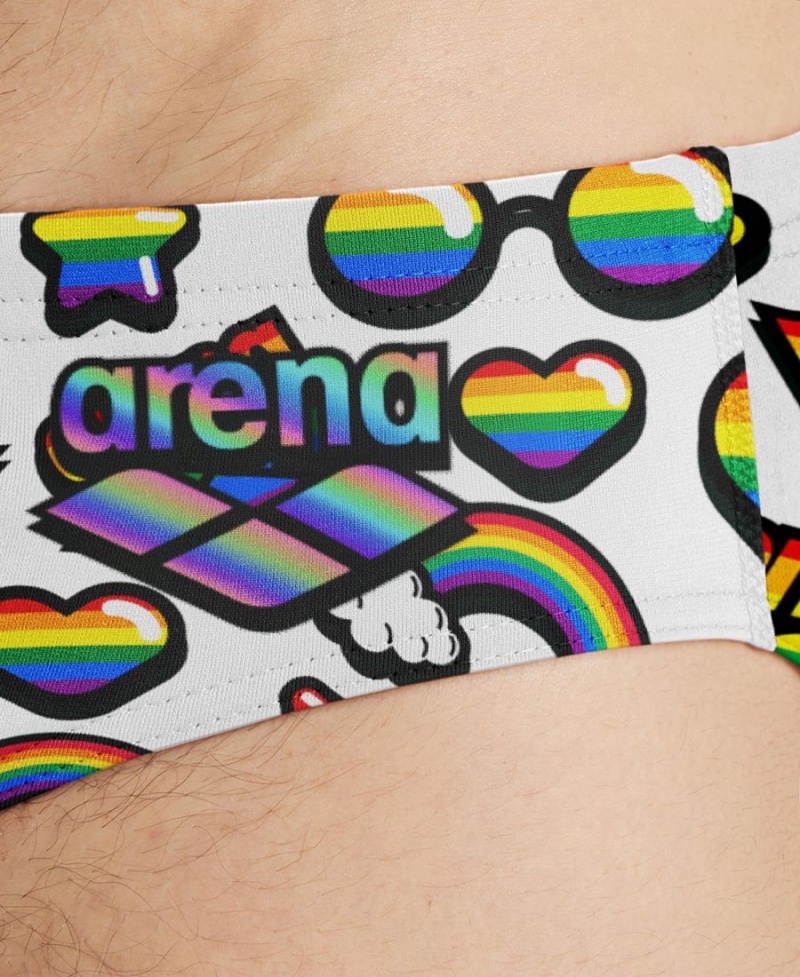 Arena Pride Print of the Month Schwimmhose Weiß Mehrfarbig | PDB84T-857