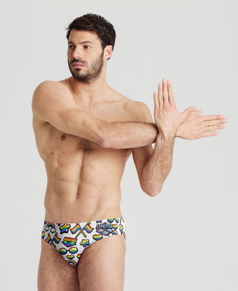 Arena Pride Print of the Month Schwimmhose Weiß Mehrfarbig | PDB84T-857