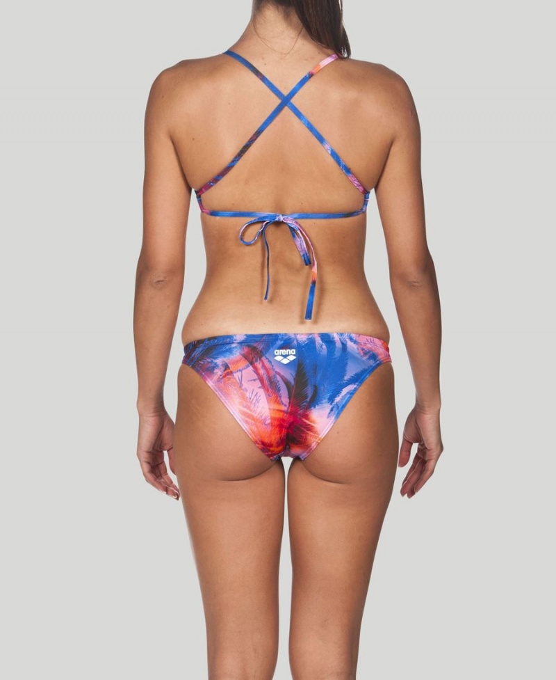 Arena Printed Tie Back Bikinioberteil Türkis Mehrfarbig | VSS39J-690