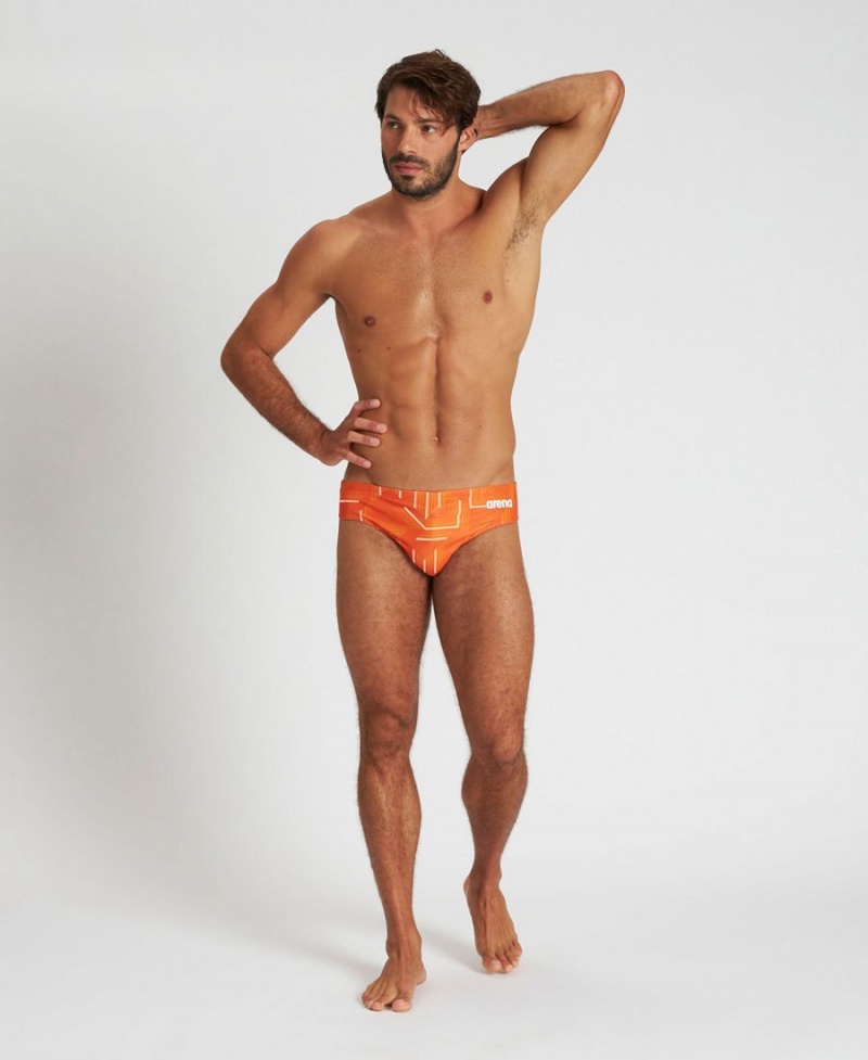 Arena Puzzled Schwimmhose Orange Mehrfarbig | KBQ59D-335