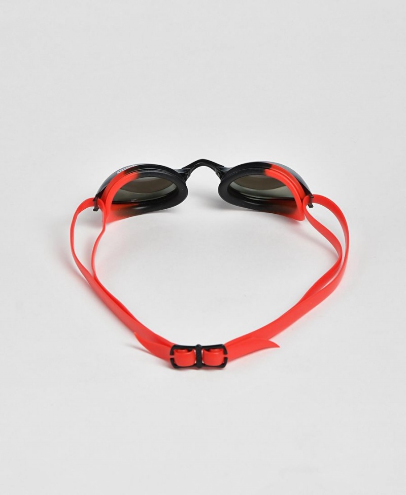 Arena Python Mirror Schwimmbrille Silber Schwarz Rot | DVS07X-585