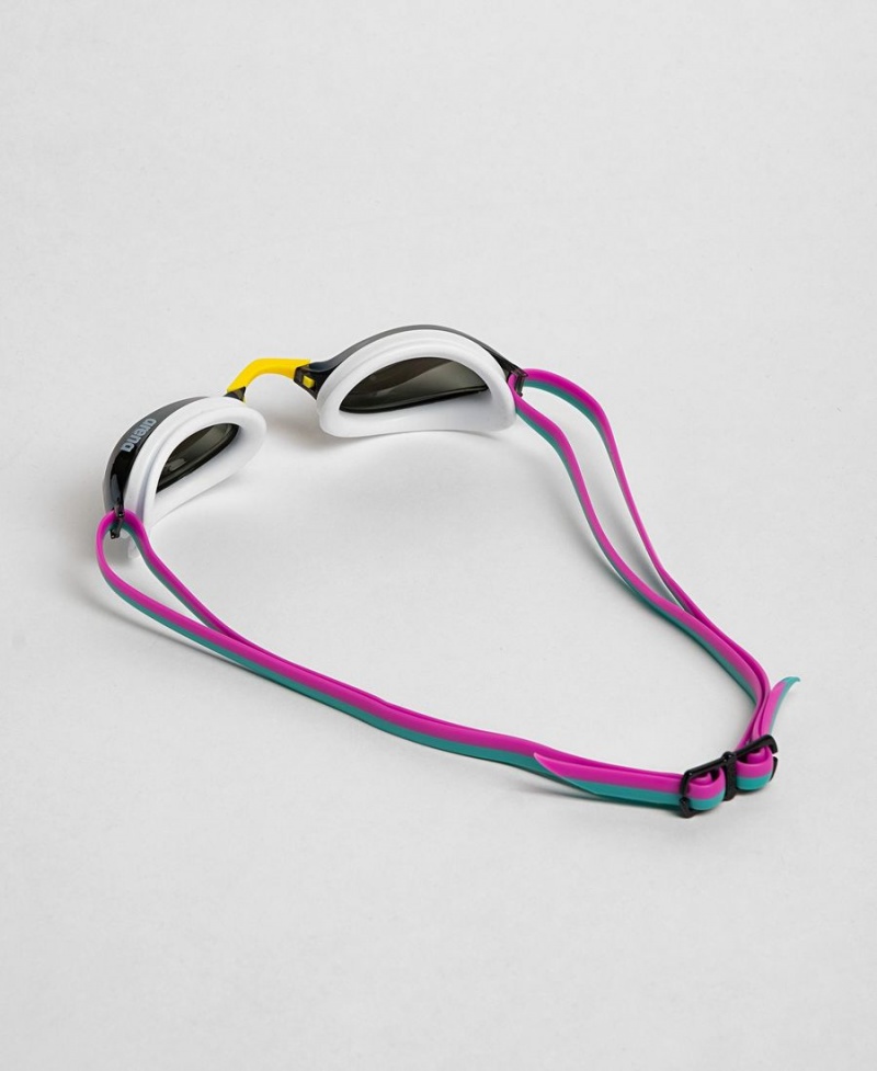 Arena Python Mirror Schwimmbrille Silber Weiß Rosa | JYU56F-289