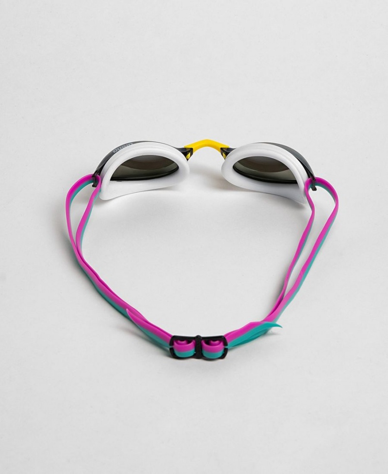 Arena Python Mirror Schwimmbrille Silber Weiß Rosa | JYU56F-289