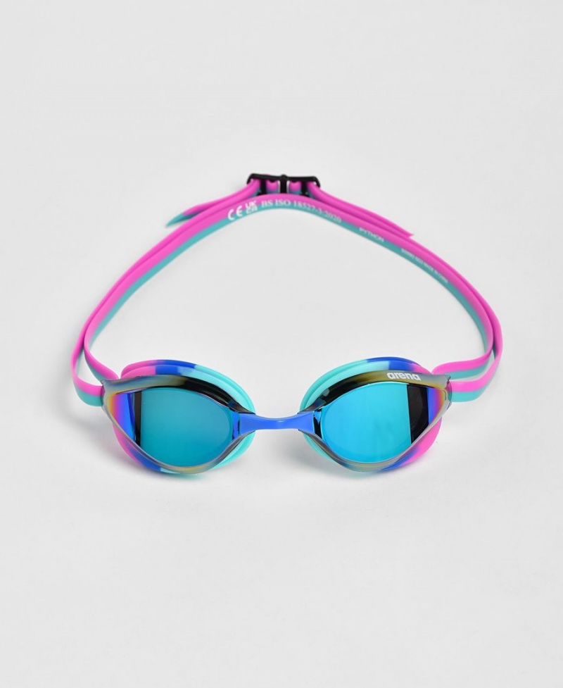 Arena Python Mirror Schwimmbrille Türkis Rosa | UFI03K-992