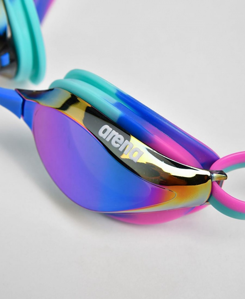 Arena Python Mirror Schwimmbrille Türkis Rosa | UFI03K-992