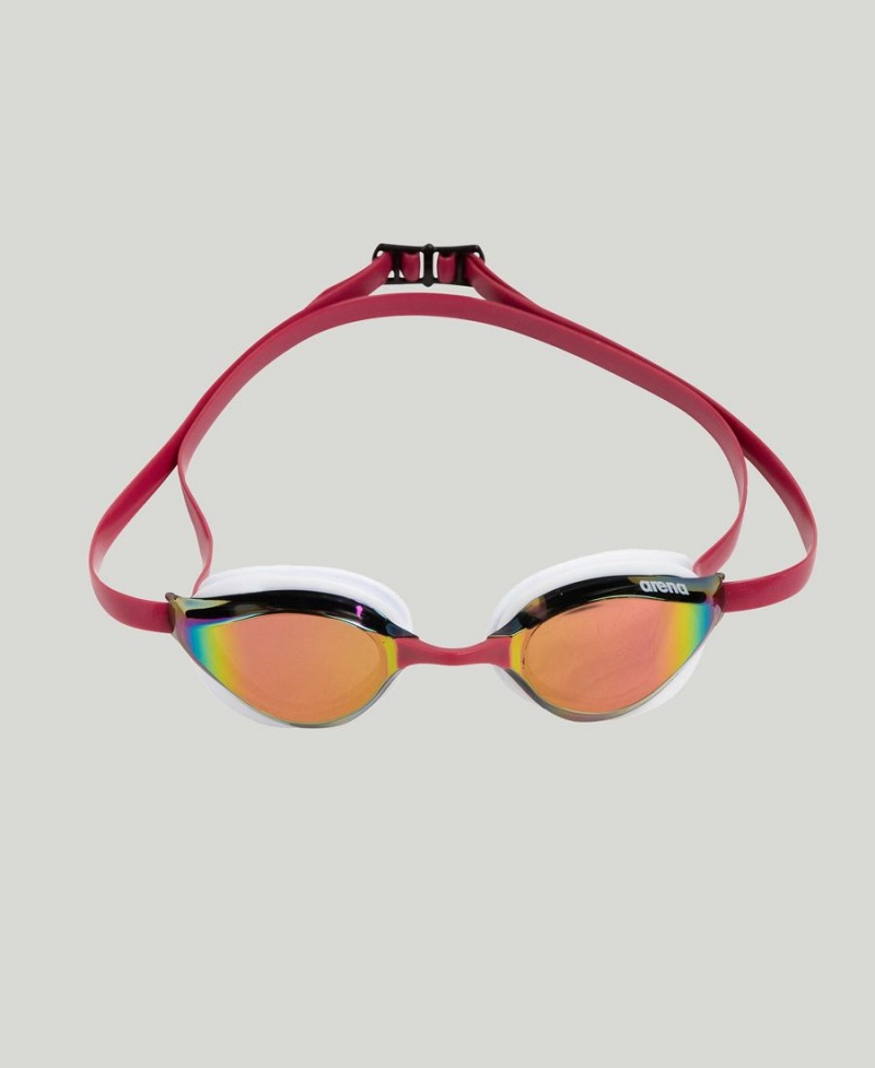 Arena Python Mirror Schwimmbrille Weiß Bordeaux | KOT52Z-761