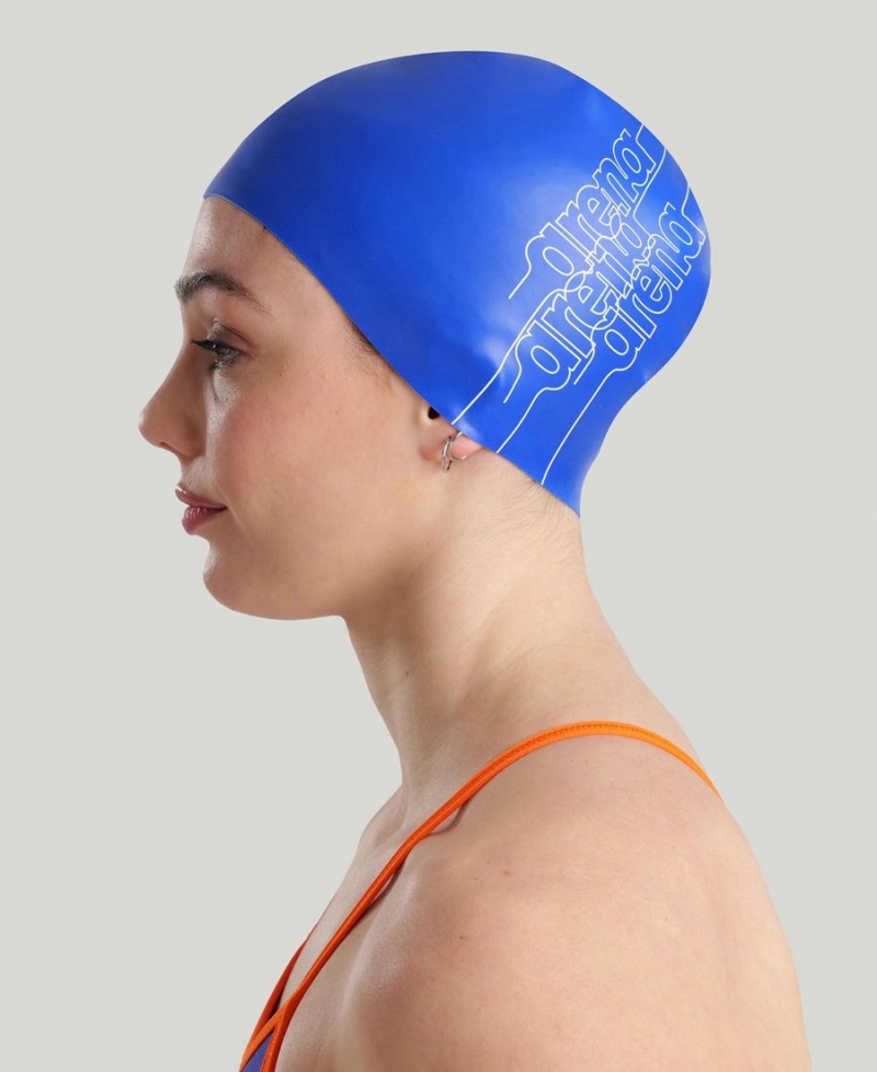 Arena Reversible Badekappe Weiß Blau | QZY74D-169