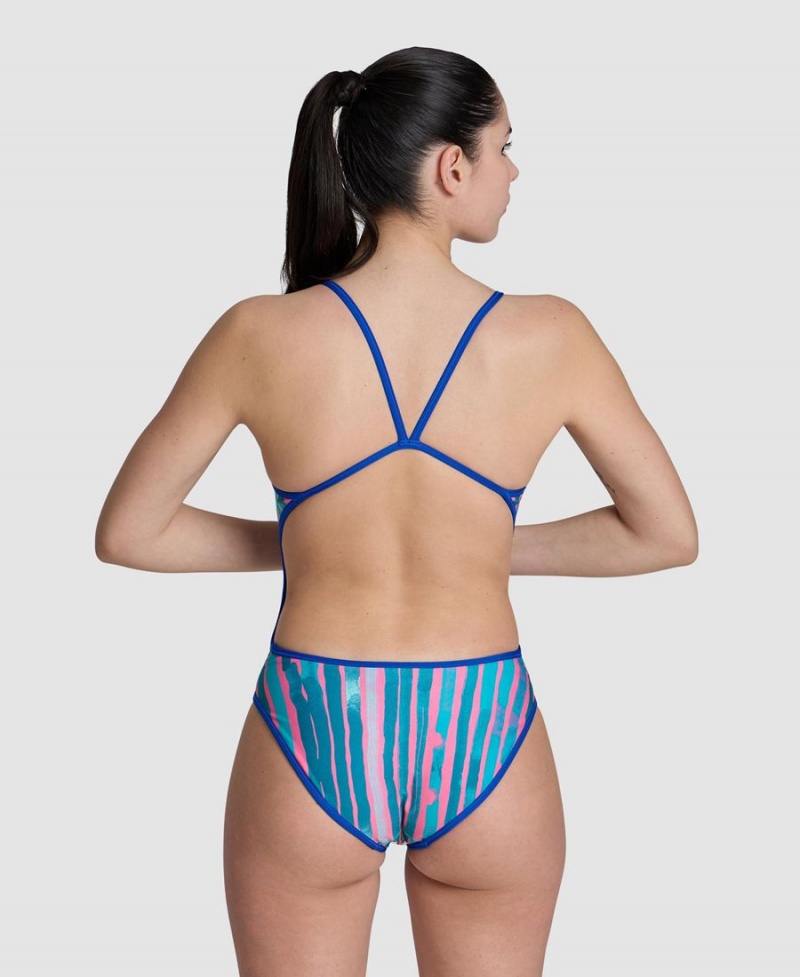 Arena Reversible Challenge Back Badeanzug Blau Mehrfarbig | MPM06T-559