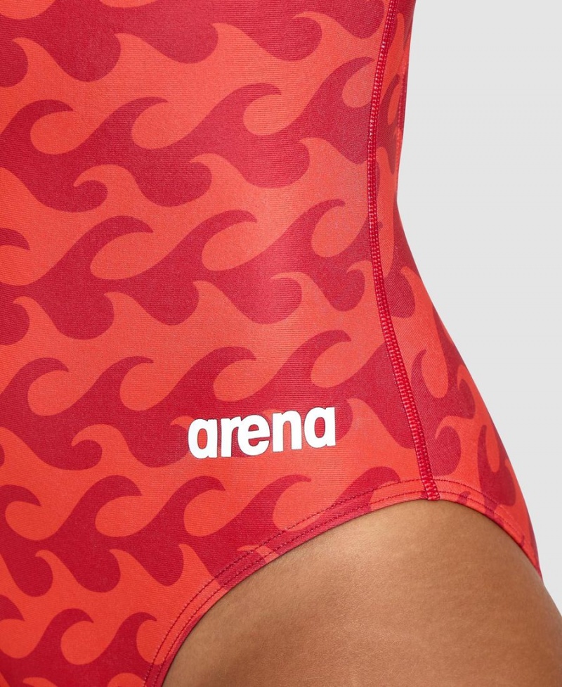 Arena Ride The Wave Light Drop Back Badeanzug Rot | GZR98K-866