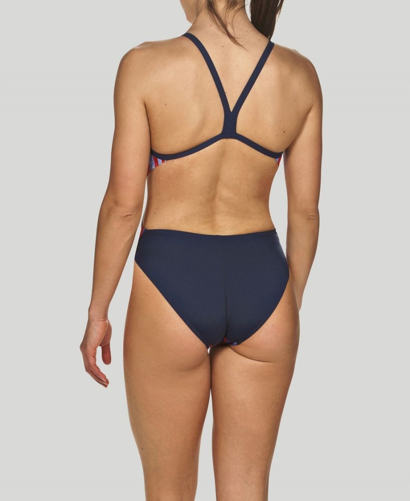 Arena Riviera Challenge Back Badeanzug Rot Navy | IQR29V-815